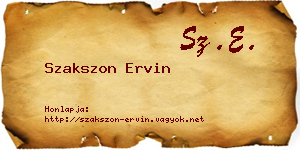 Szakszon Ervin névjegykártya