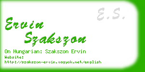 ervin szakszon business card